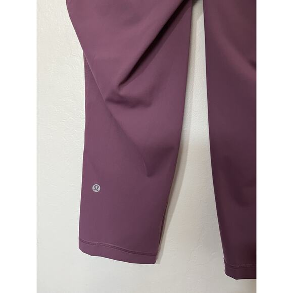 Lululemon Womens Swift Speed High Rise Cropped Leggings Size 12 Purple Athletic - Picture 3 of 9